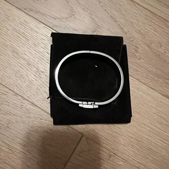 Hermes Men's Clic HH Bracelet Silver and Olive Green - Picture 6 of 6